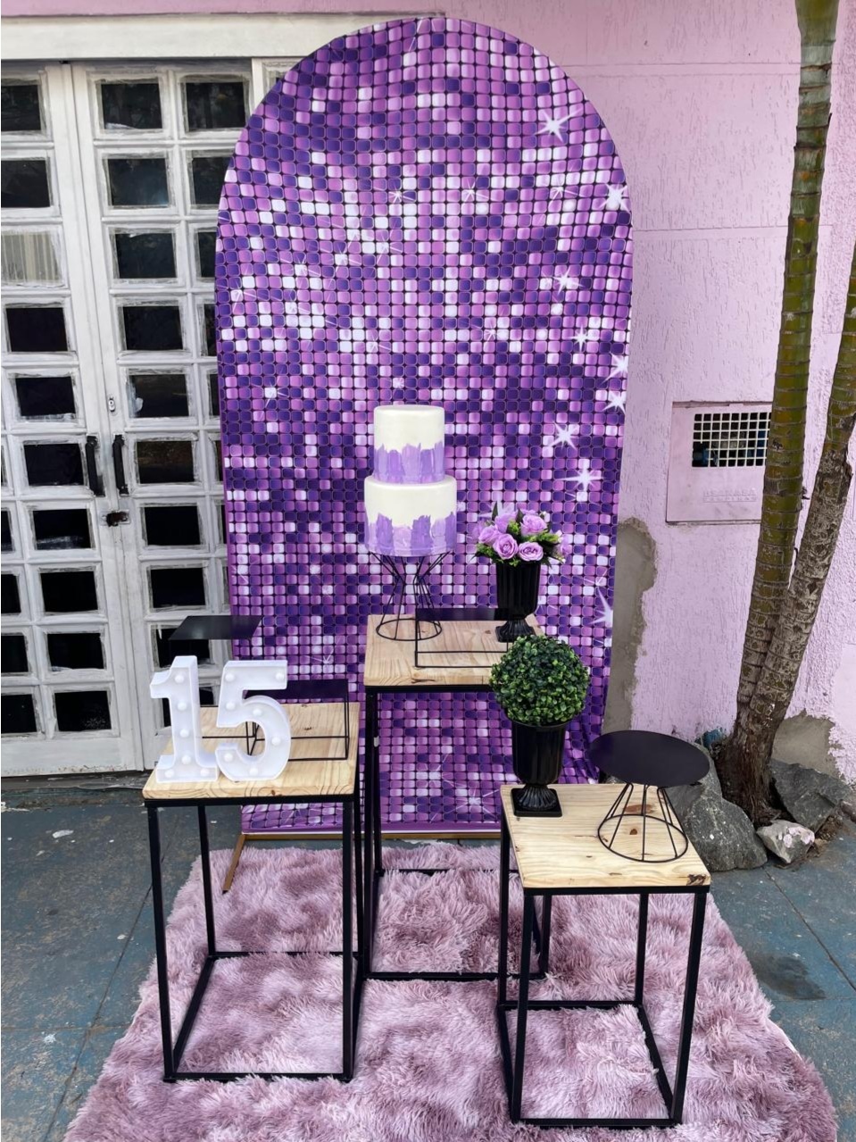 Lantejoula Lilas E Roxo - Lua Nobre Decorações