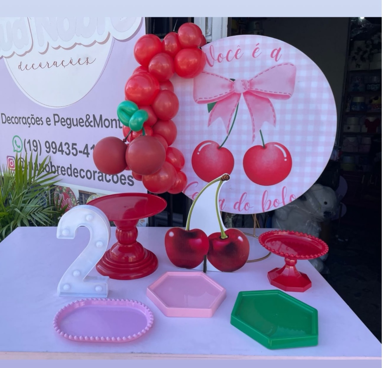 Cerejinha - Festa Na Mesa - Lua Nobre Decorações