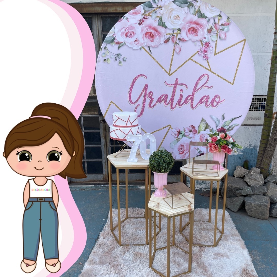 Gratidão Rosa - Lua Nobre Decorações