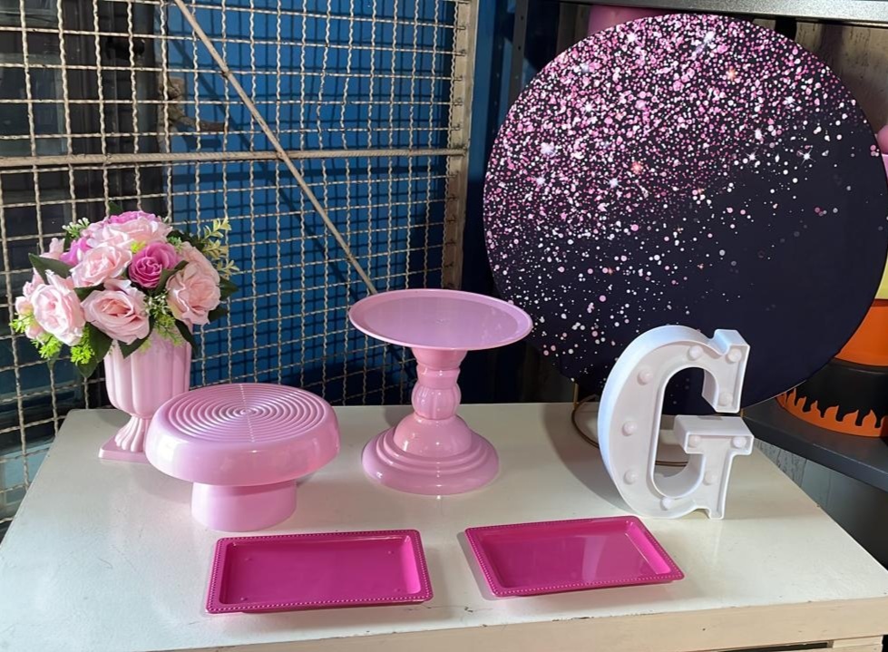 Rosa Gliter - Festa Na Mesa - Lua Nobre Decorações
