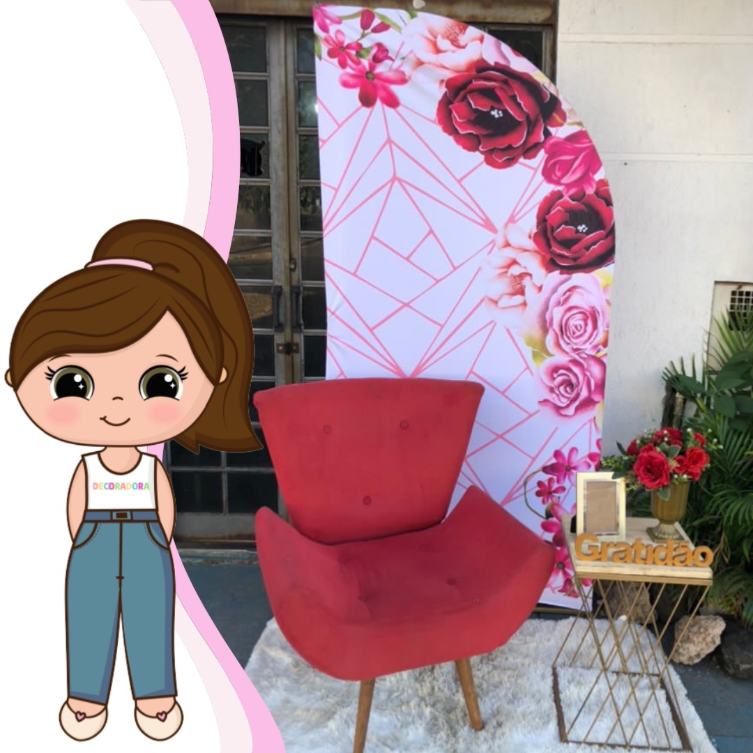 Geometrico Floral Marsala + Poltrona - Lua Nobre Decorações