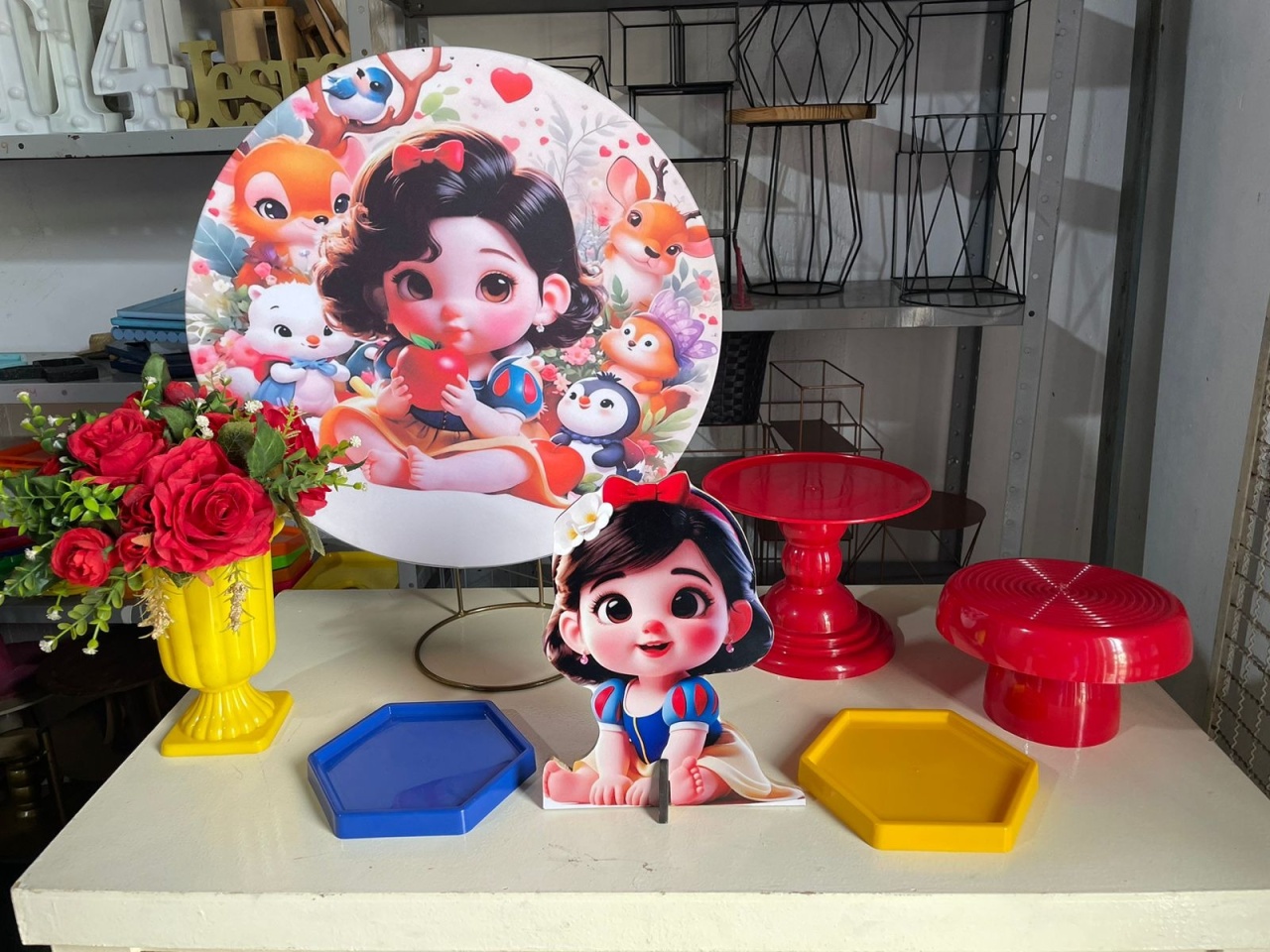 Branca de Neve Cute - Festa Na Mesa - Lua Nobre Decorações