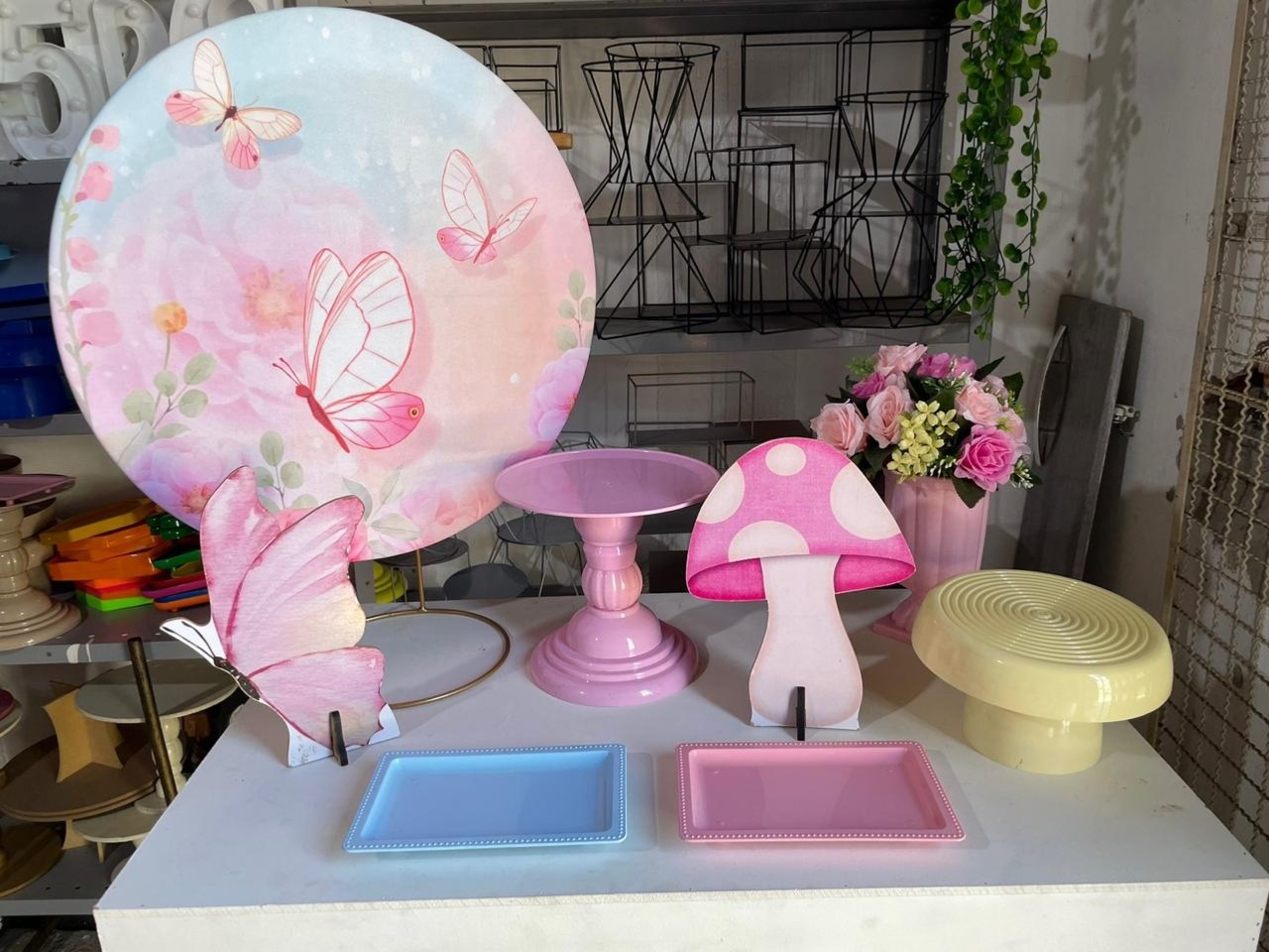 Borboleta Rosa - Festa Na Mesa - Lua Nobre Decorações