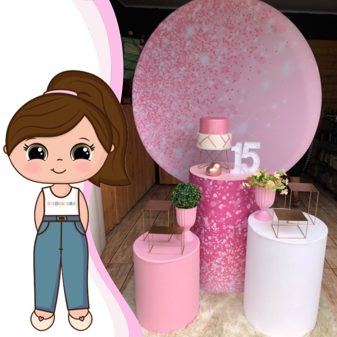 Gliter Rosa - Lua Nobre Decorações