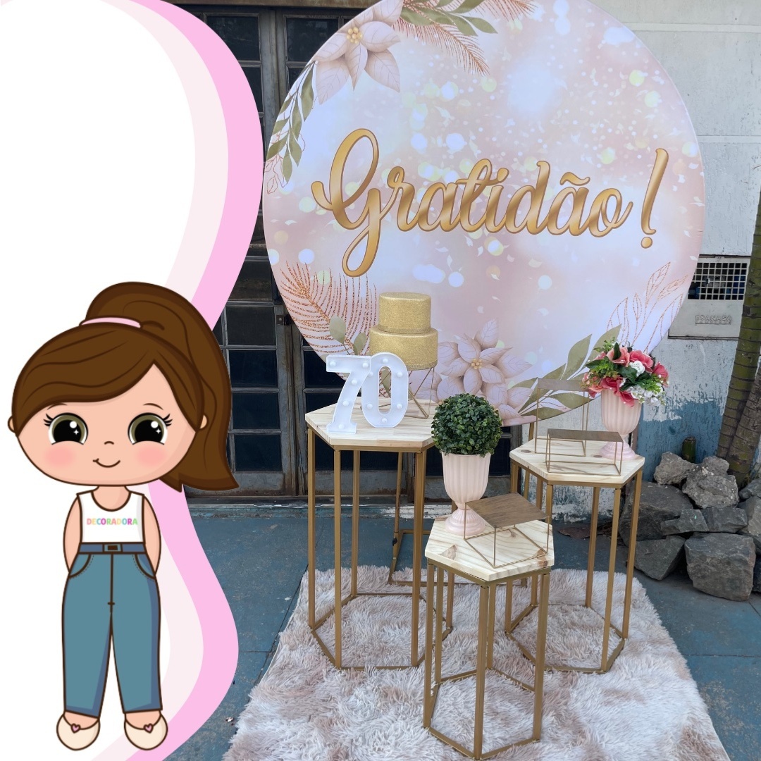 Gratidão Dourado - Lua Nobre Decorações