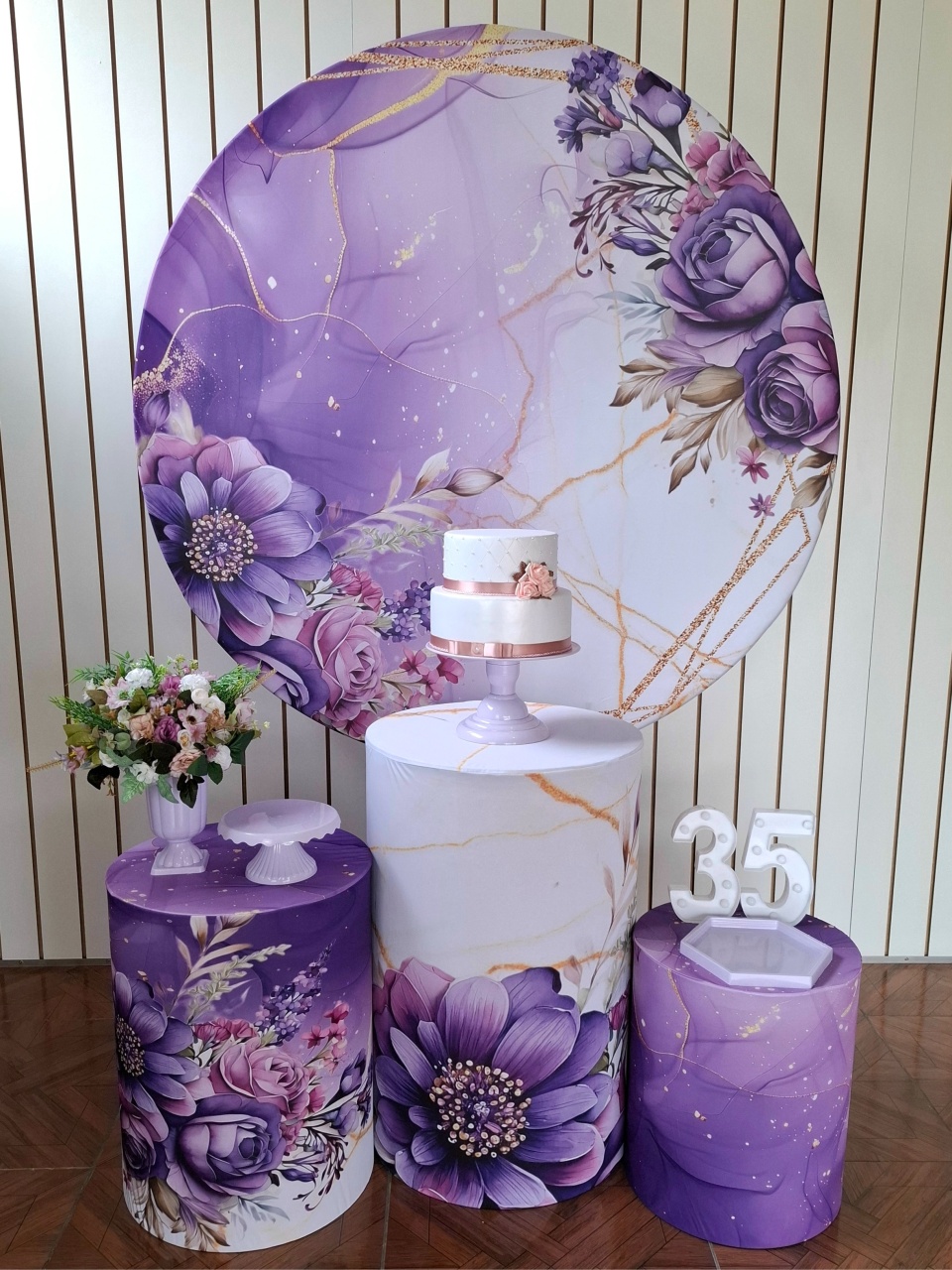 Floral Roxo * Kit Bronze - LupitoDecoraçõespegueemonte