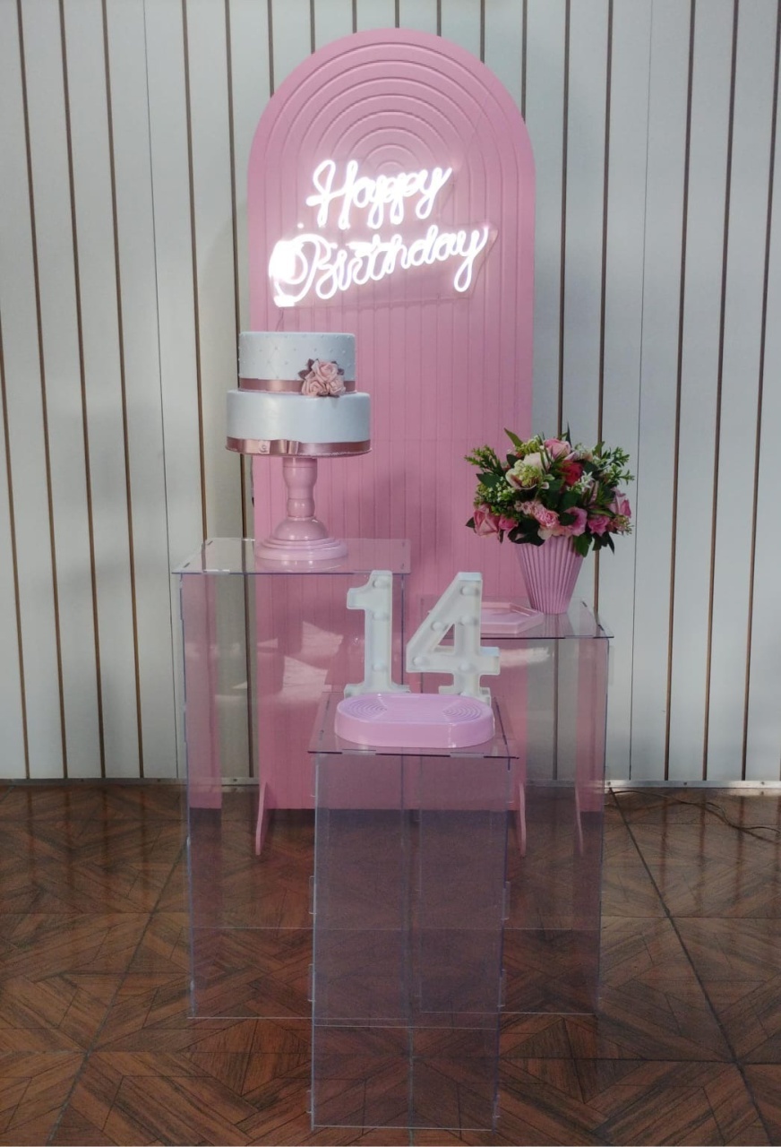 Happy Birthday Rosa * Kit Ripado Led - LupitoDecoraçõespegueemonte