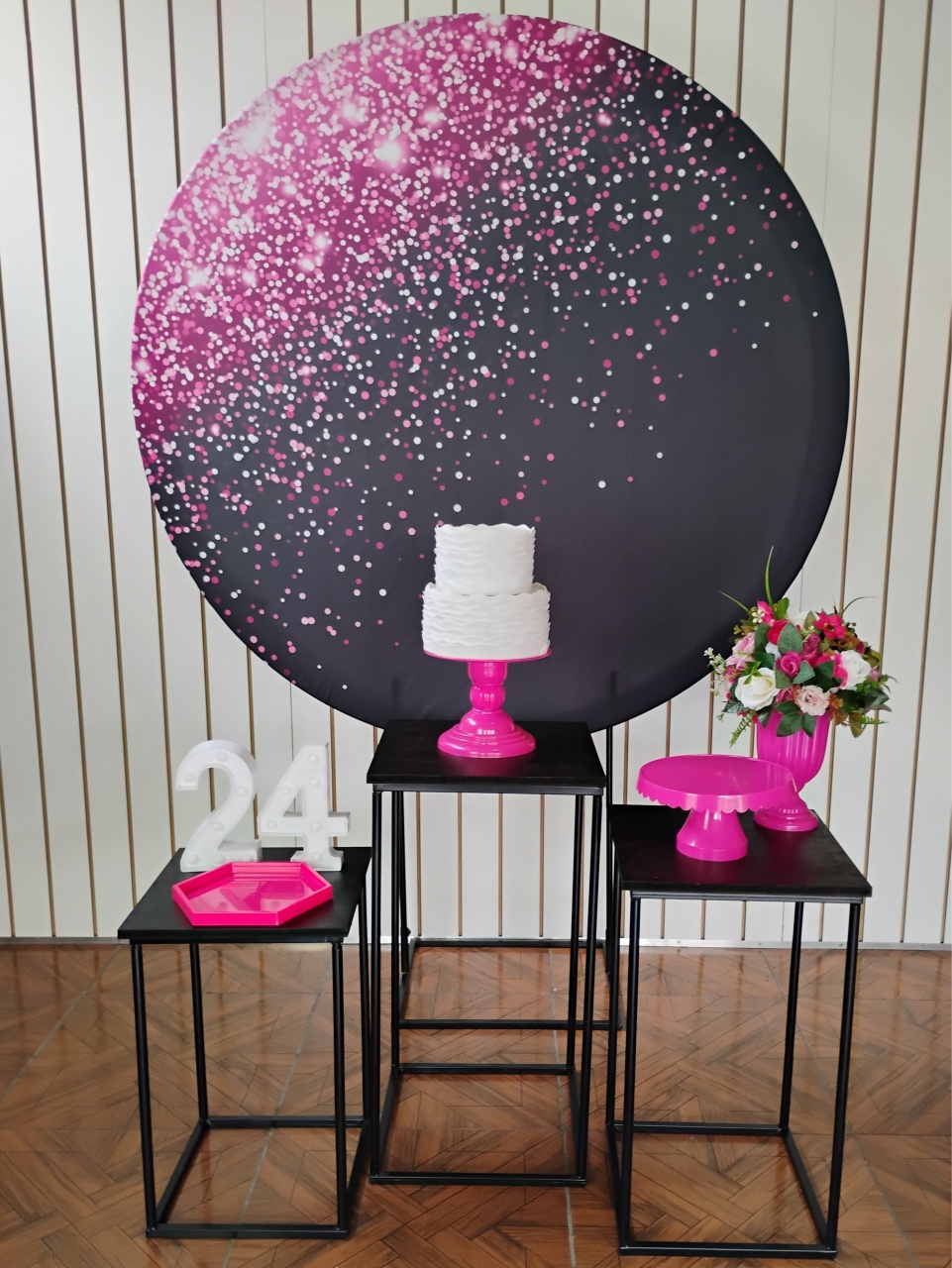 Glitter Rosa E Preto * Kit Mesas - LupitoDecoraçõespegueemonte