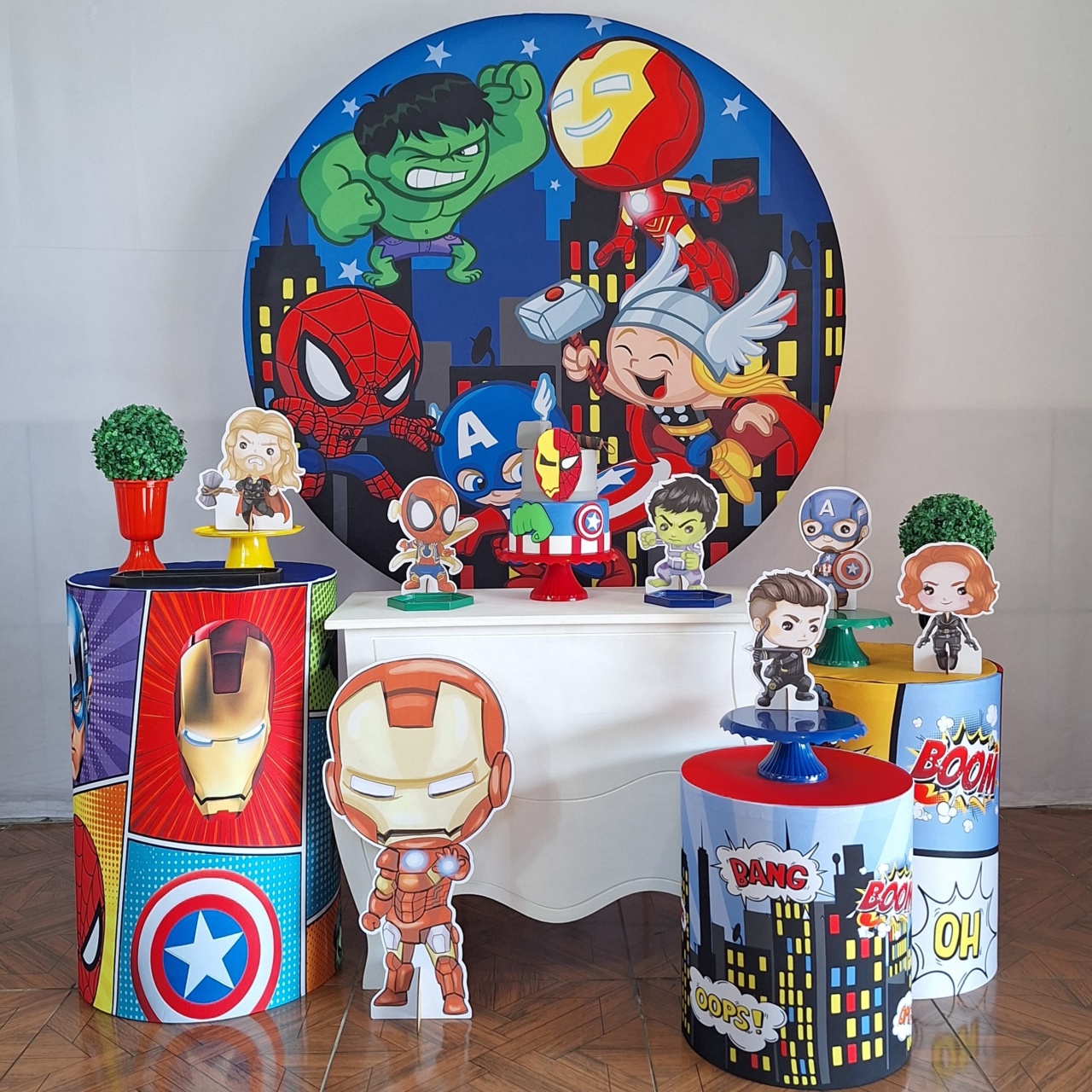 02 Vingadores Baby * Kit Prata - LupitoDecoraçõespegueemonte