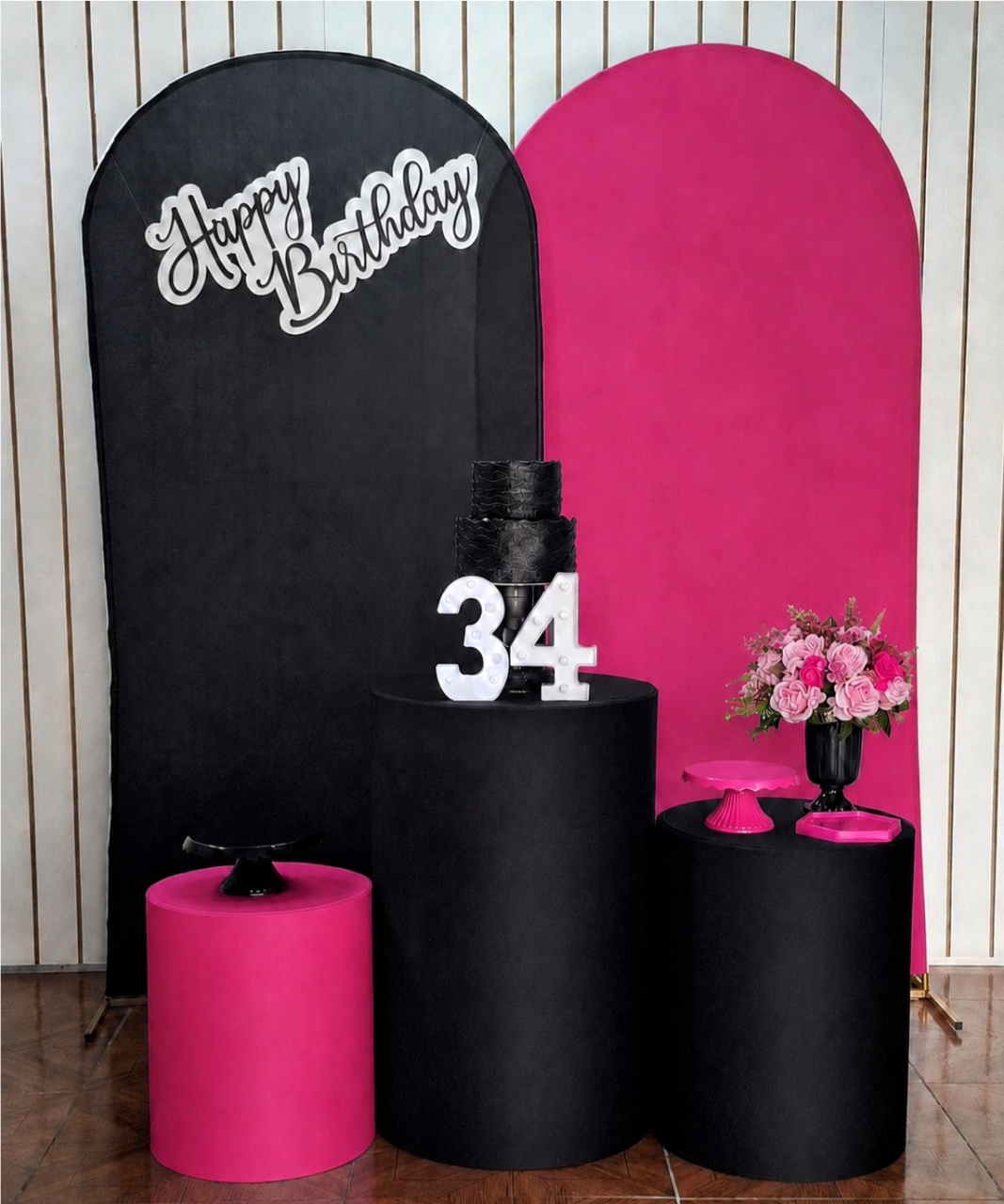 Preto E Pink * Kit Duplo - LupitoDecoraçõespegueemonte