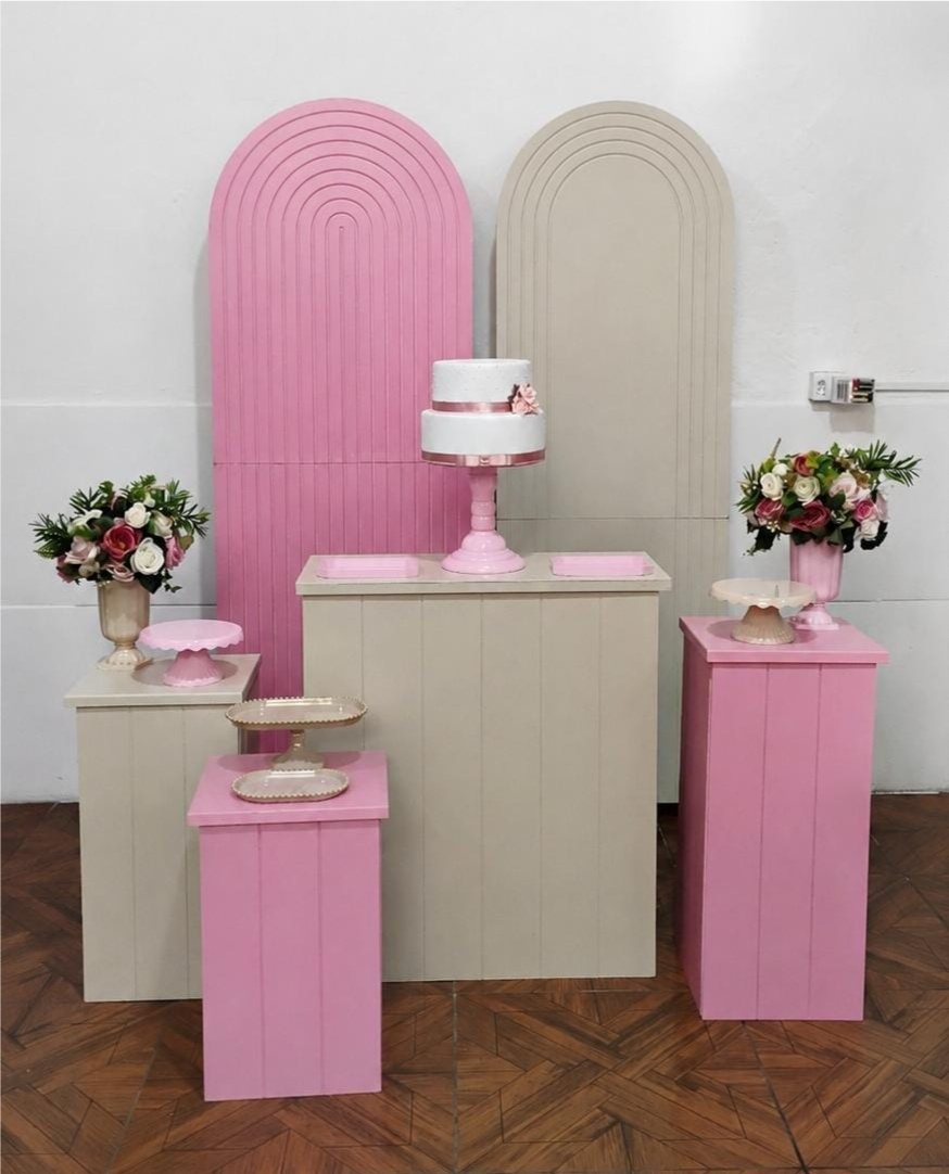 Kit Bege E Rosa - LupitoDecoraçõespegueemonte