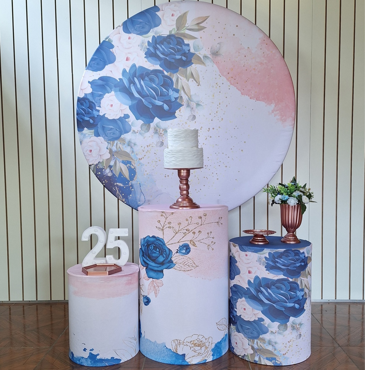 Floral Rosa Azul * Kit Bronze - LupitoDecoraçõespegueemonte