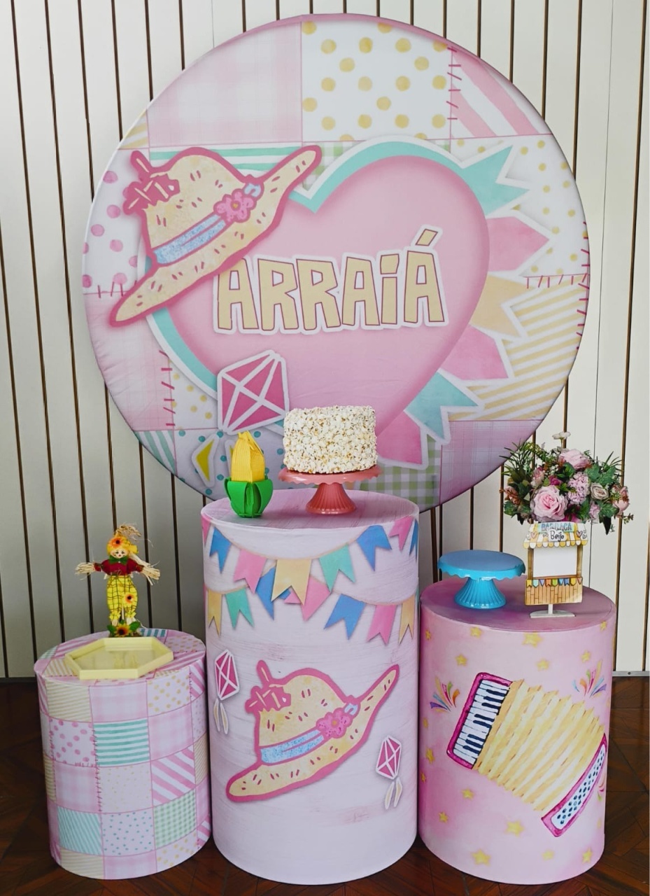 Festa Junina Arraia Rosa * Kit Bronze - LupitoDecoraçõespegueemonte