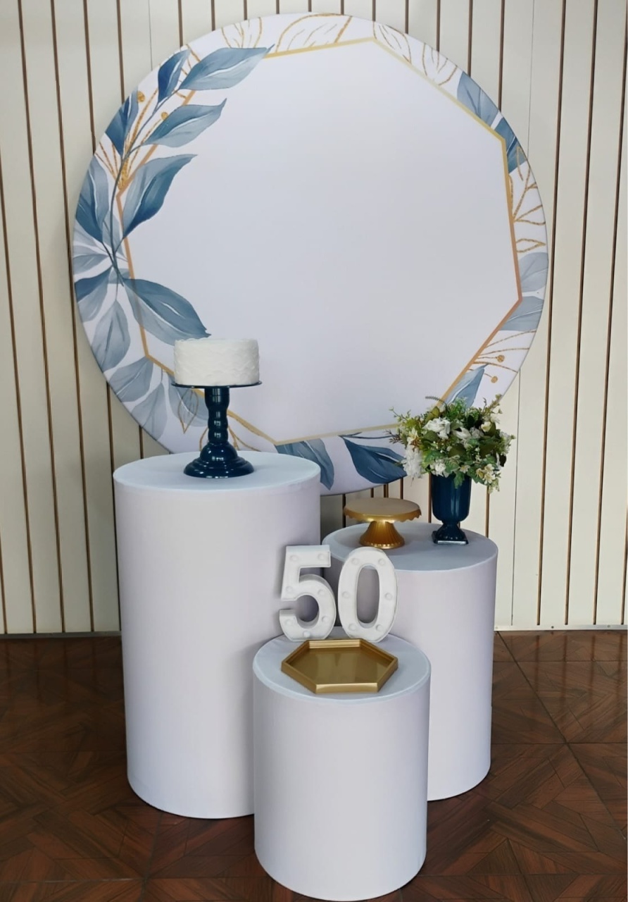 Floral Azul E Branco * Kit Bronze  - LupitoDecoraçõespegueemonte