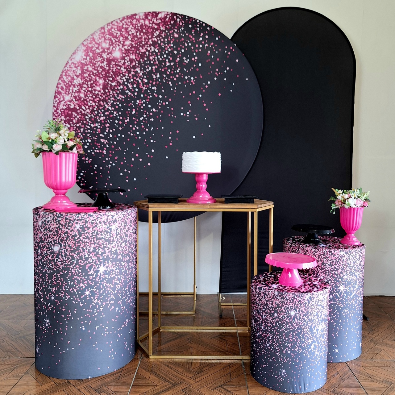 Glitter Rosa E Preto * Kit Diamante Adulto - LupitoDecoraçõespegueemonte