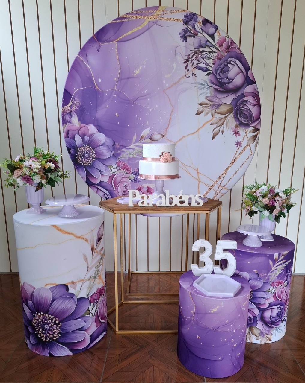 Floral Roxo * Kit Prata - LupitoDecoraçõespegueemonte