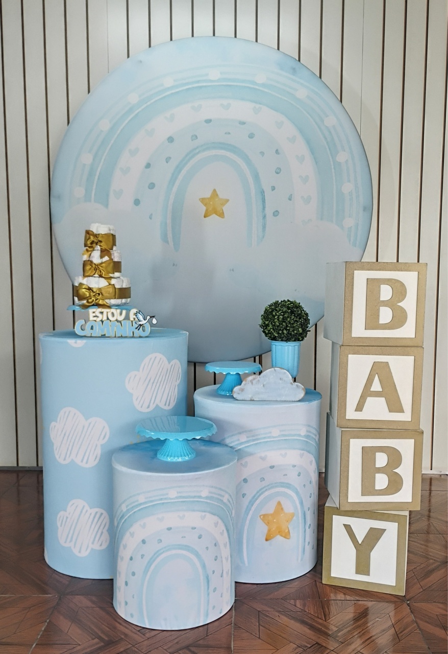 Arco Iris Azul * Kit Baby - LupitoDecoraçõespegueemonte