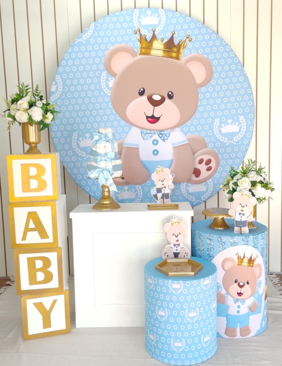 Ursinho Príncipe Azul Claro * Kit Baby Plus - LupitoDecoraçõespegueemonte