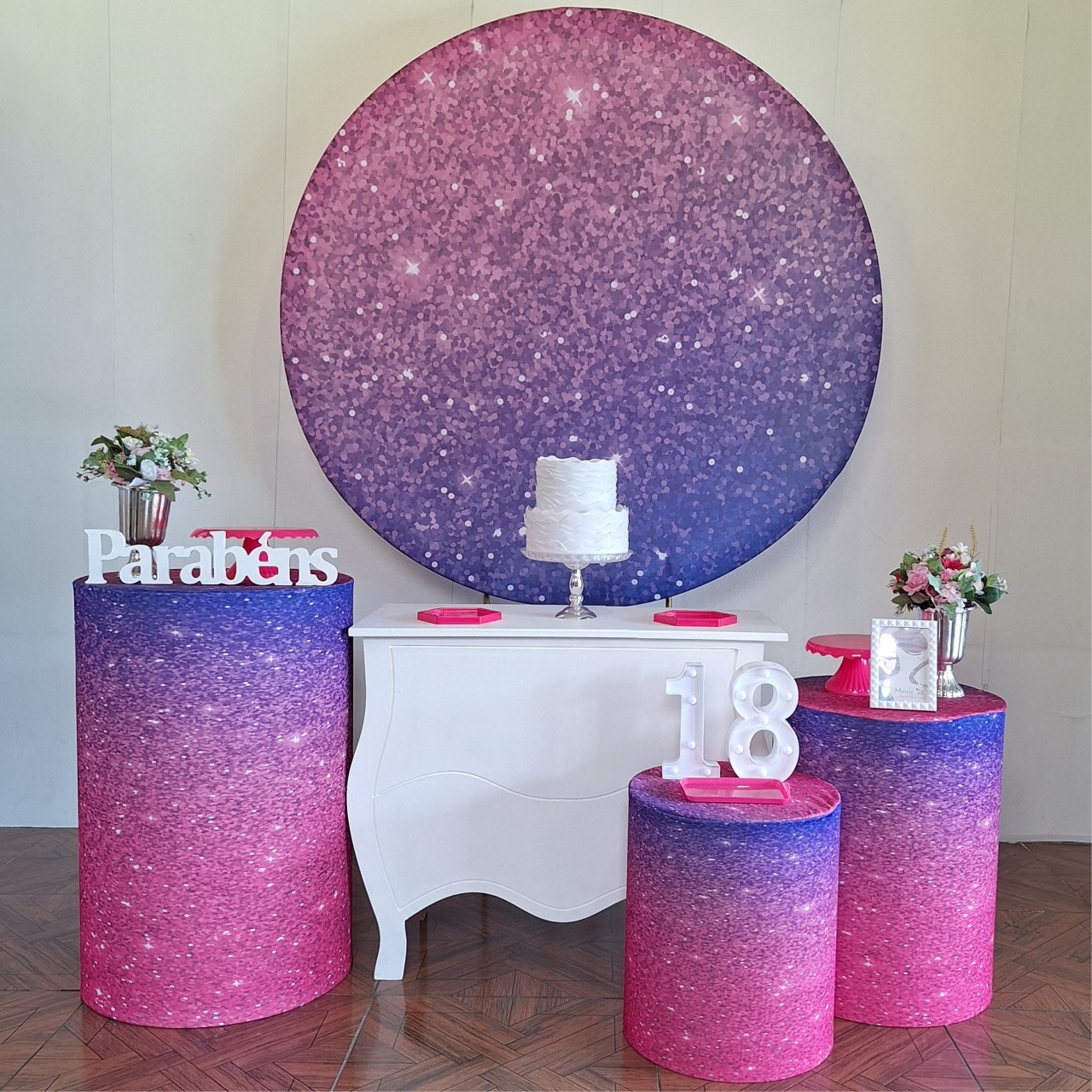 Glitter Rosa E Azul * Kit Prata - LupitoDecoraçõespegueemonte