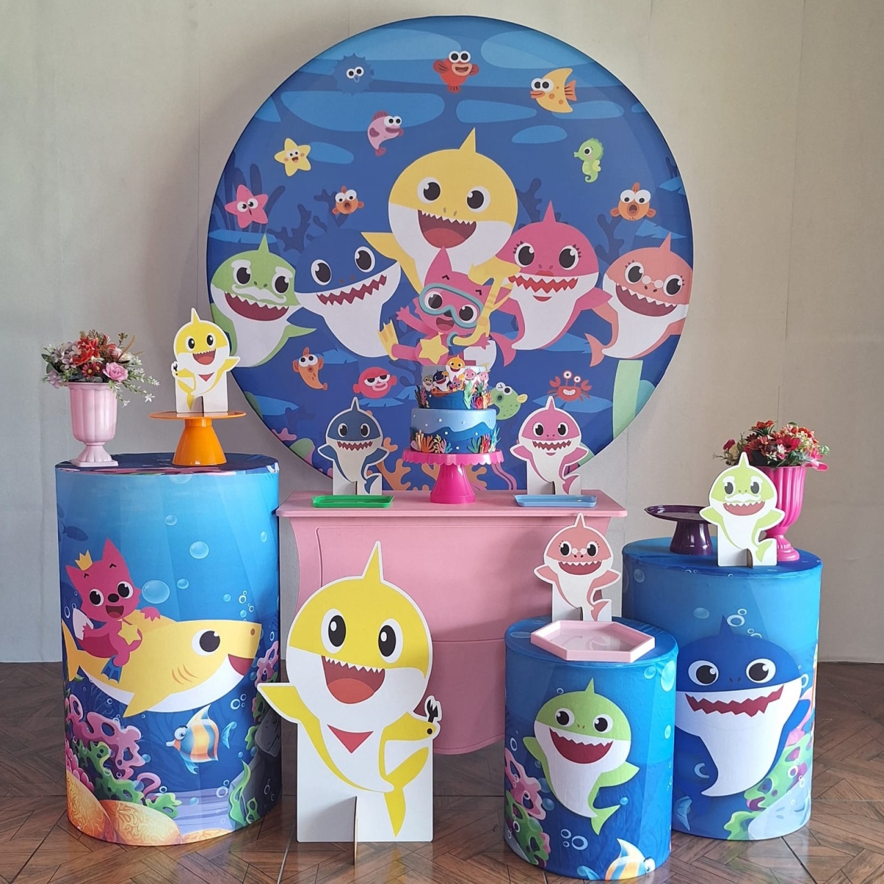 Baby Shark Rosa * Kit Prata - LupitoDecoraçõespegueemonte