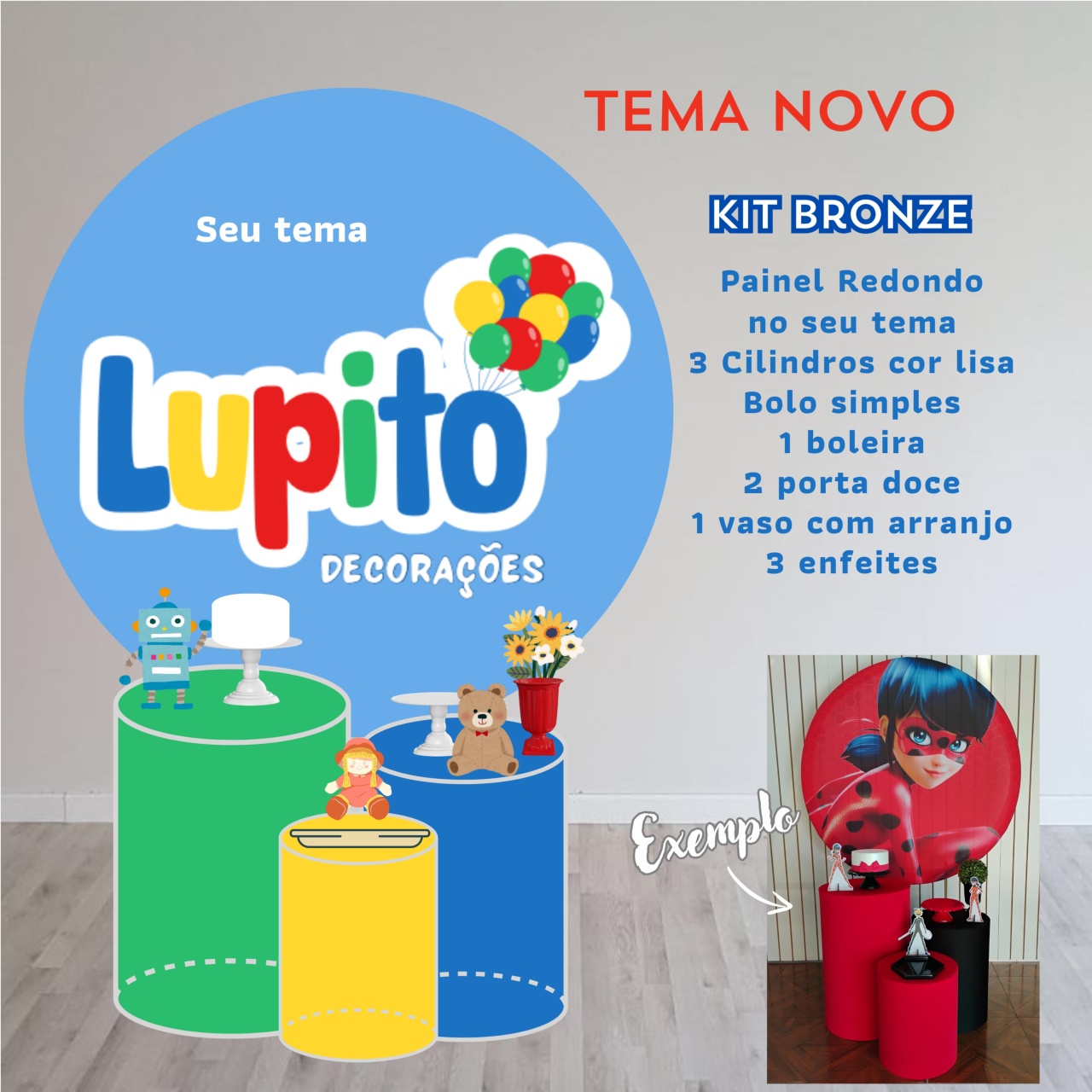 Z Kit 1 Bronze Tema Novo - LupitoDecoraçõespegueemonte