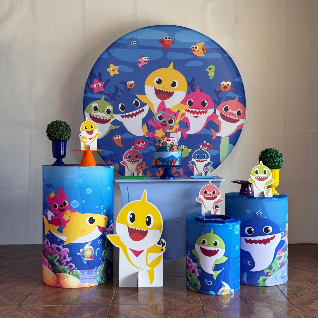 Baby Shark Azul * Kit Prata - LupitoDecoraçõespegueemonte