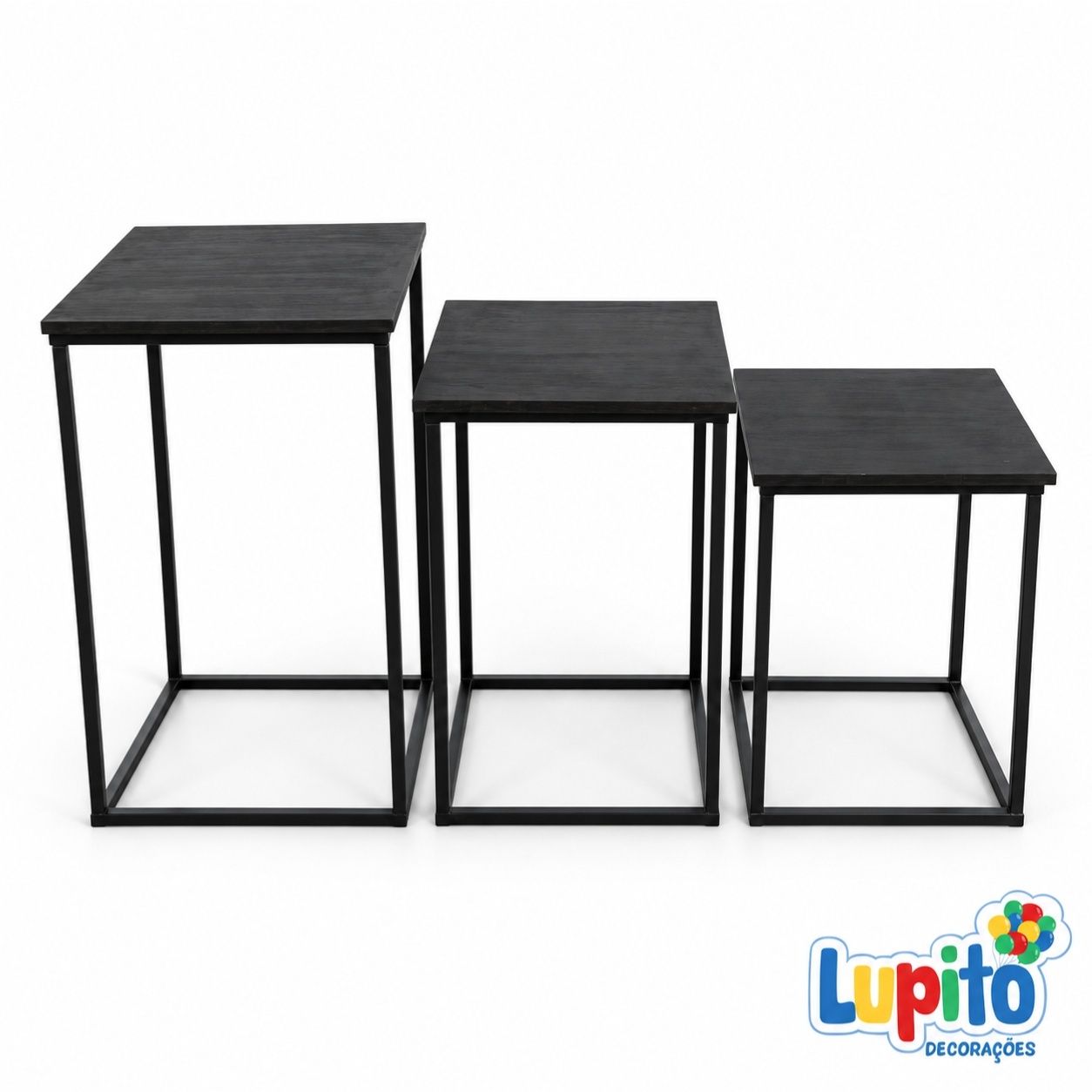 Trio de Mesa Preta - LupitoDecoraçõespegueemonte