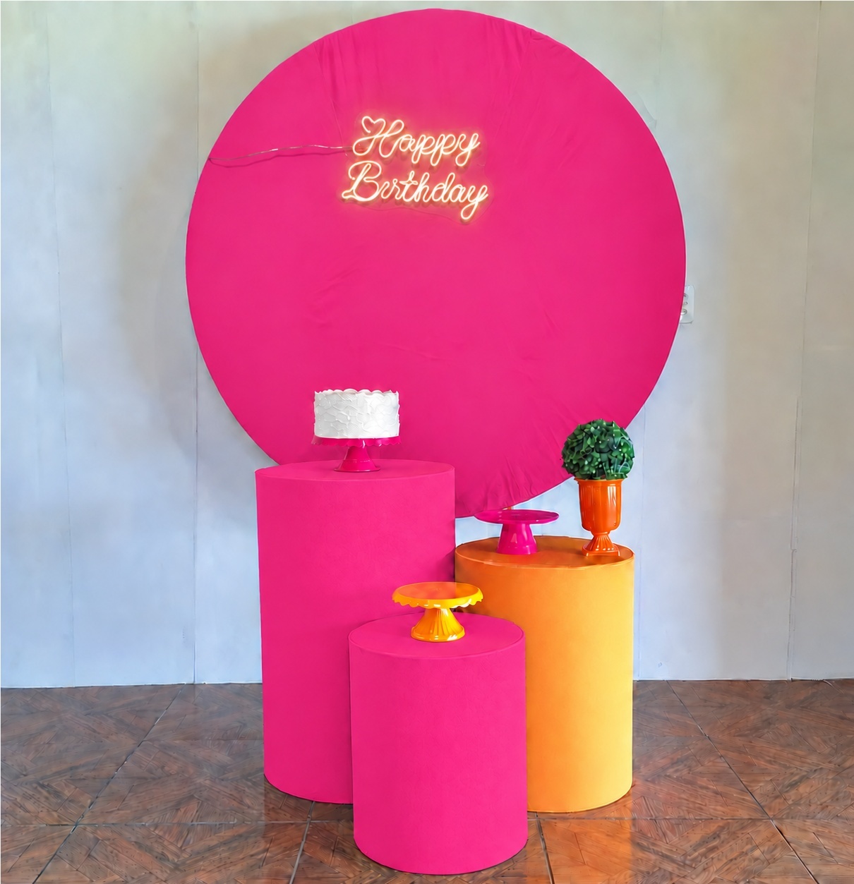Adulto Kit Redondo Pink Com Led - LupitoDecoraçõespegueemonte