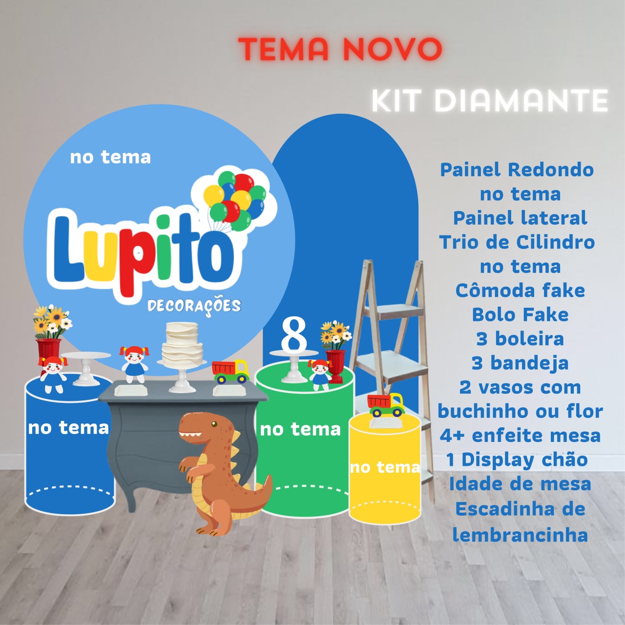 Z Kit 3 Diamante Tema Novo - LupitoDecoraçõespegueemonte