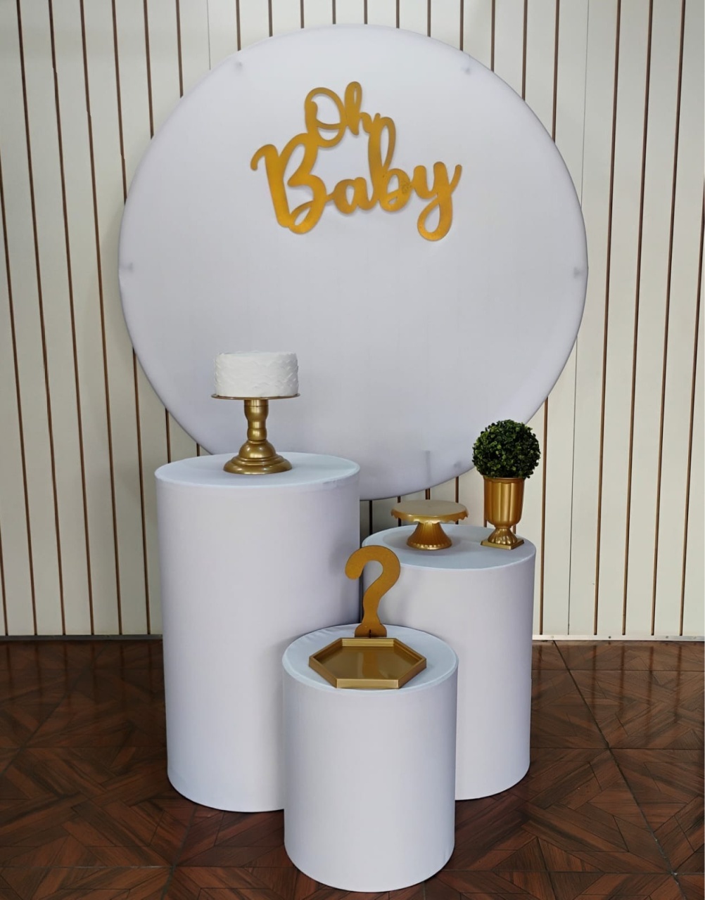 Branco * Kit Bronze Com Placa Oh Baby - LupitoDecoraçõespegueemonte