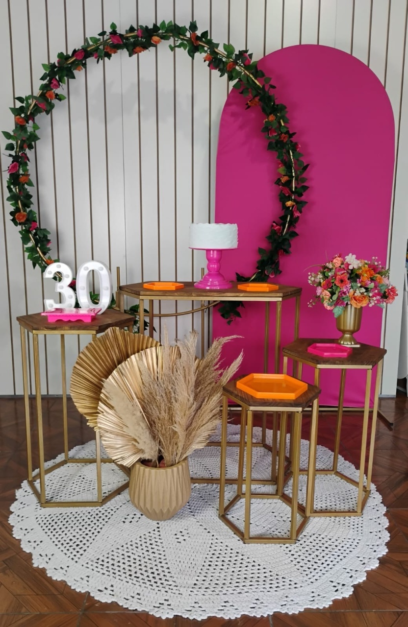 Arranjo Floral Pink - Kit Composição - LupitoDecoraçõespegueemonte