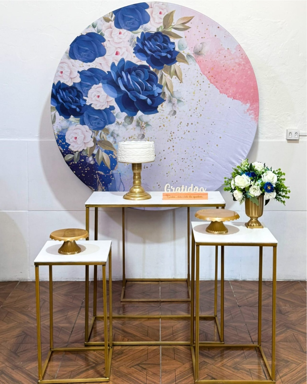 Floral Rosa Azul* Kit Mesa - LupitoDecoraçõespegueemonte