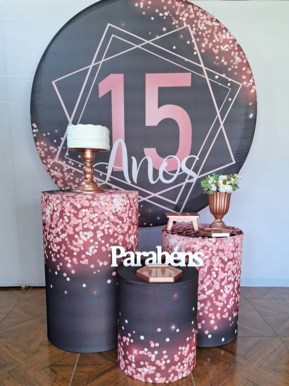 15 Anos Preto * Kit Bronze  - LupitoDecoraçõespegueemonte