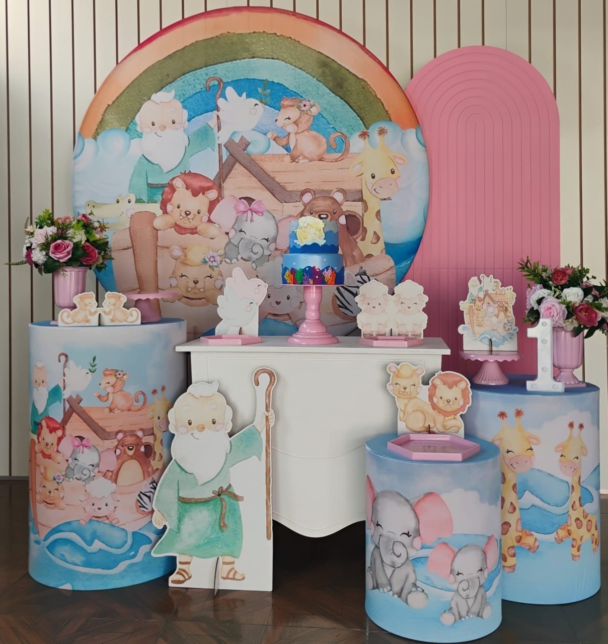 Arca de Noé Rosa * Kit Diamante - LupitoDecoraçõespegueemonte