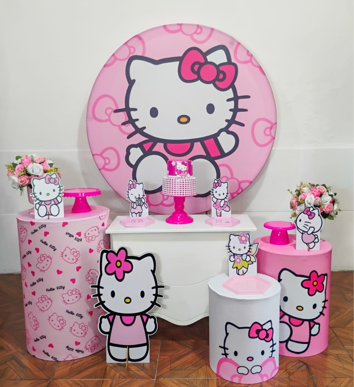 Hello Kity Rosinha * Kit Prata - LupitoDecoraçõespegueemonte