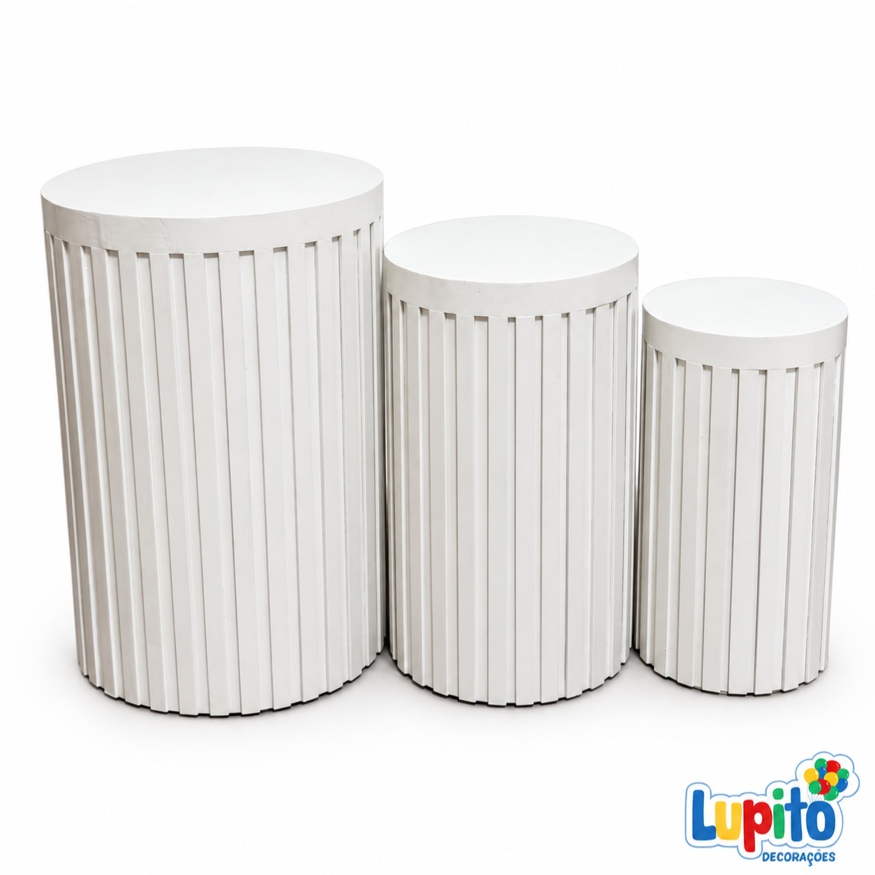 Trio Cilindro Tampa Ripado - LupitoDecoraçõespegueemonte