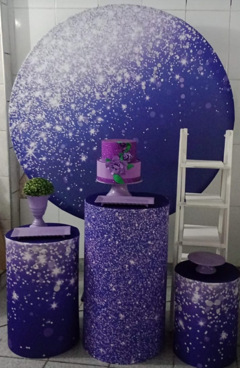 Kit Básico Gliter Roxo E Branco Slim - Agenda