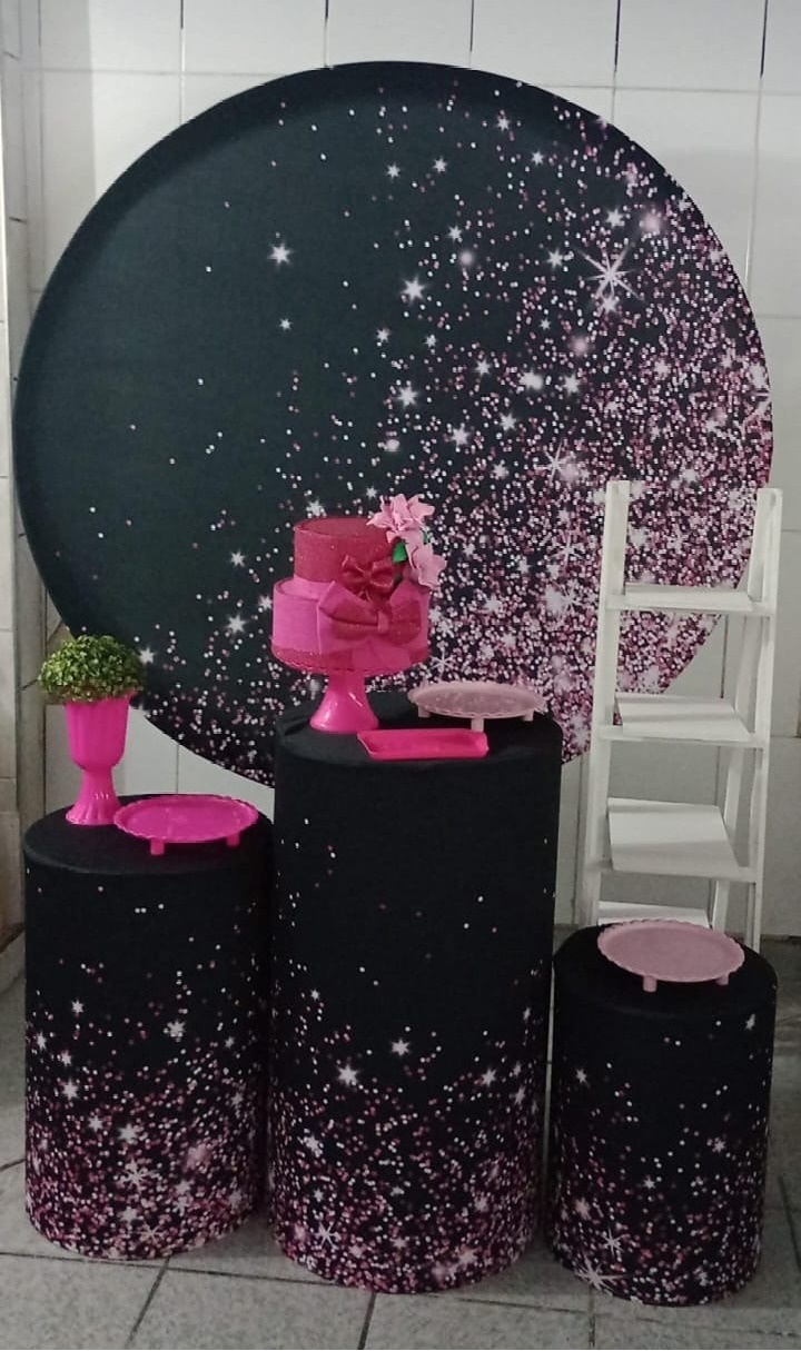 Kit Básico Glitter Rosa E Preto Slim - Agenda