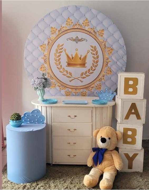 Cha de Bebe Realeza  Azul   Baby  - PEGUE E MONTE DA DRYCA 
