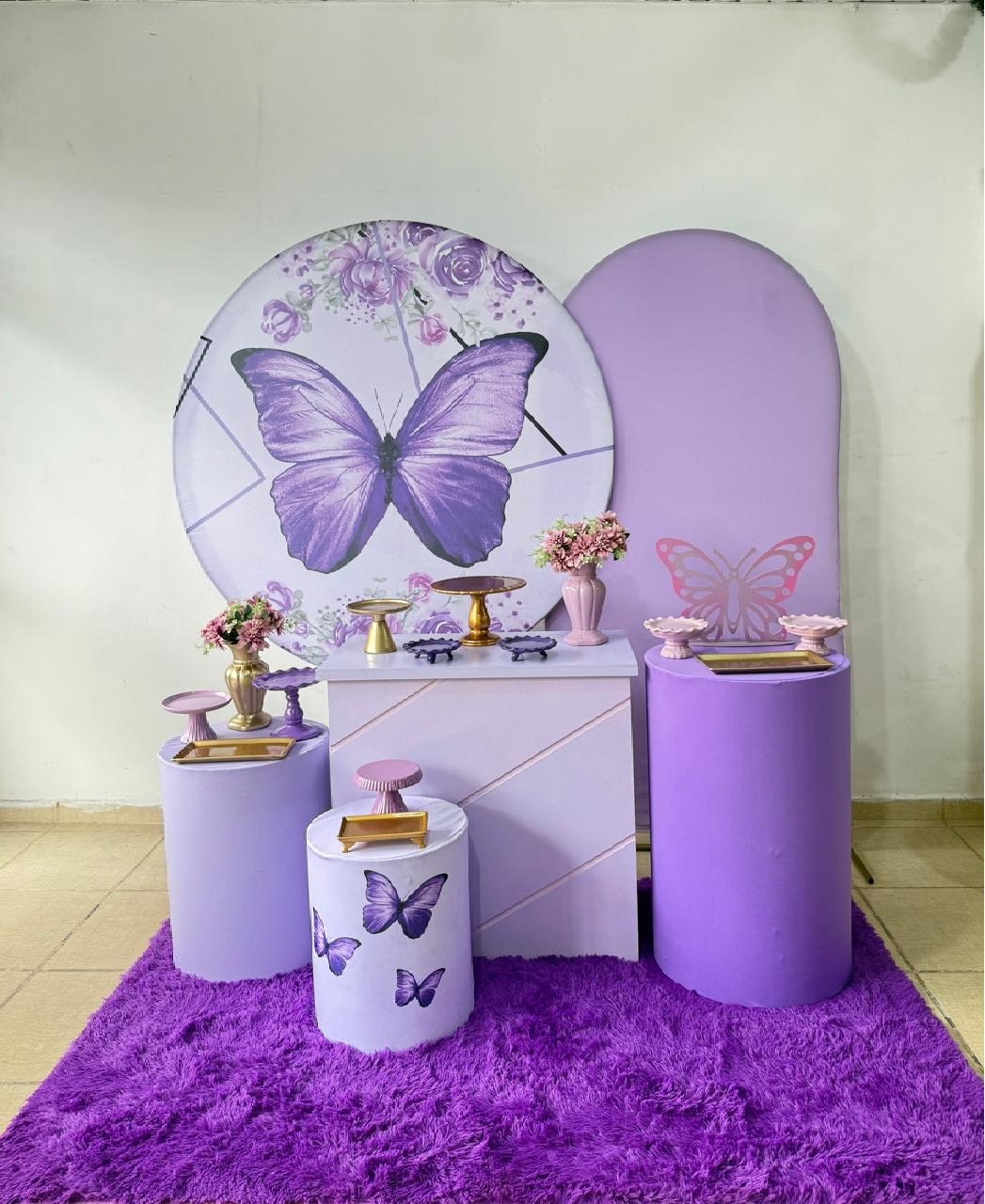 Kit Luxo Borboleta Lilás  - Kasari Variedades