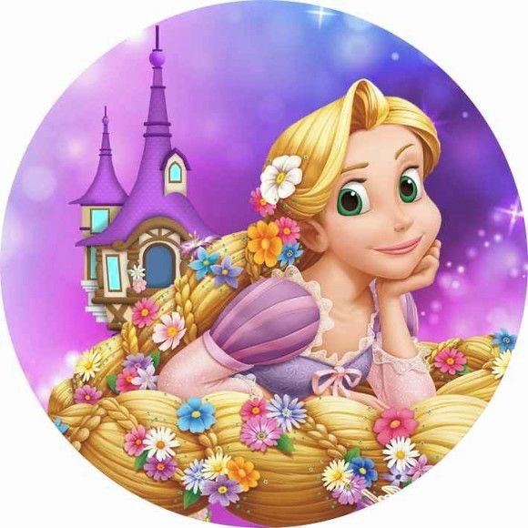 Sublimado Painel 50Cm Rapunzel  - Kasari Variedades