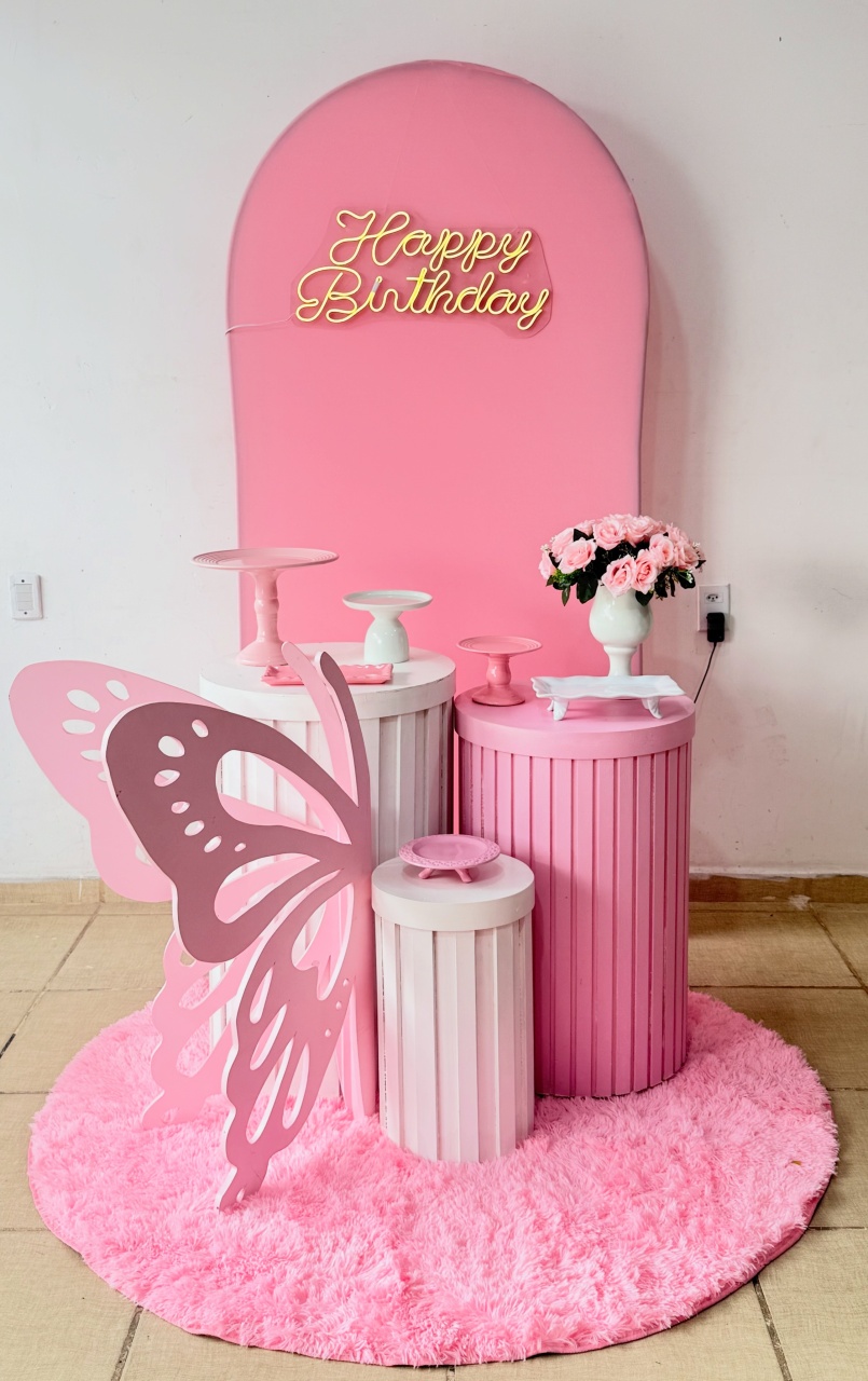 Kit Romano Borboleta Rosa - Kasari Variedades