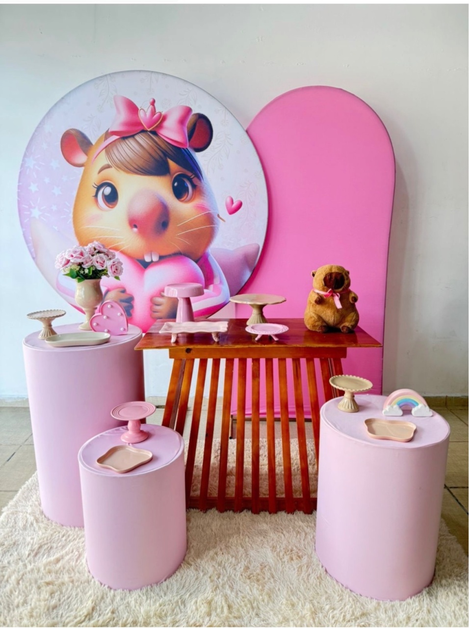 Kit Luxo Capivara Rosa - Kasari Variedades