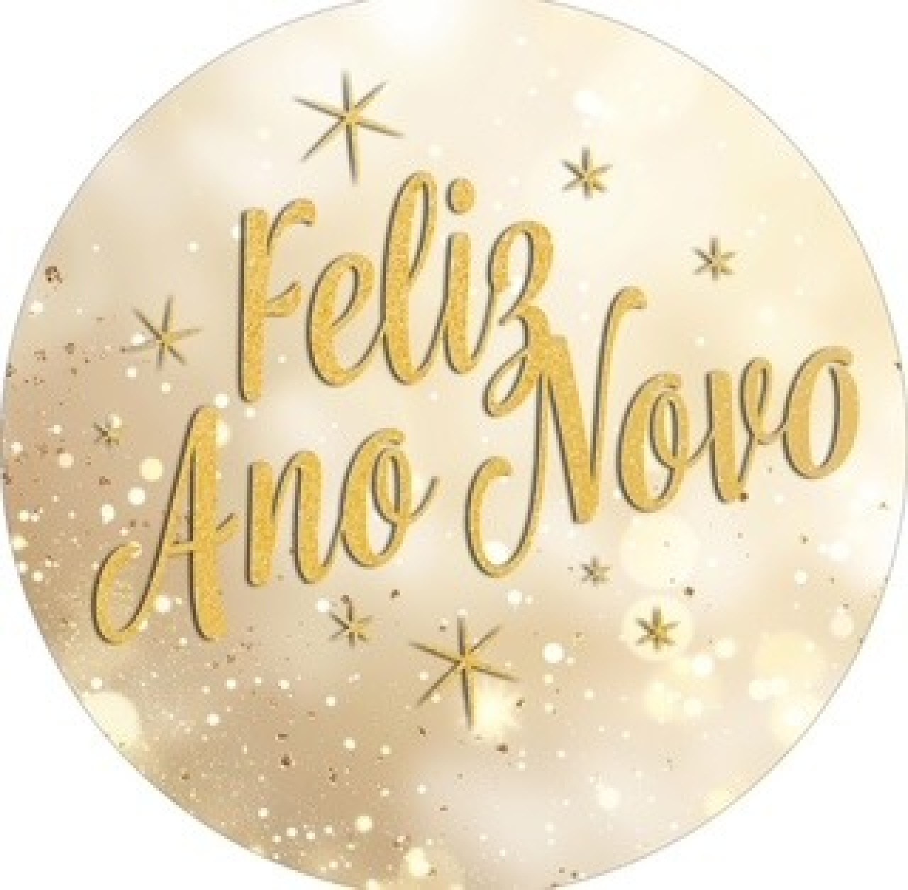 Sublimado Painel Feliz Ano Novo Dourado - Kasari Variedades
