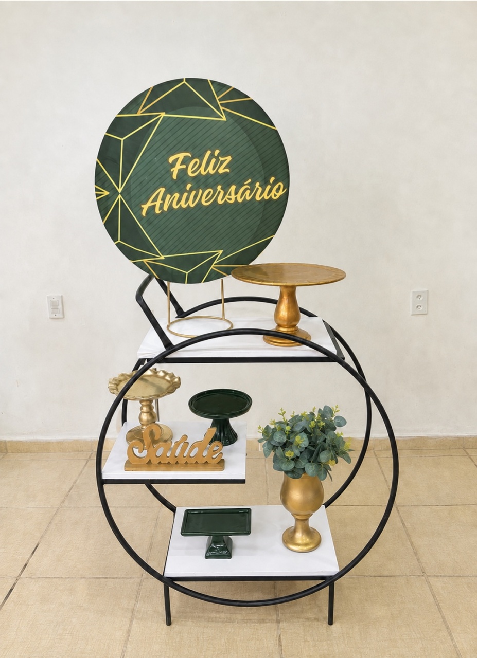 Kit Carrinho Verde E Dourado - Kasari Variedades