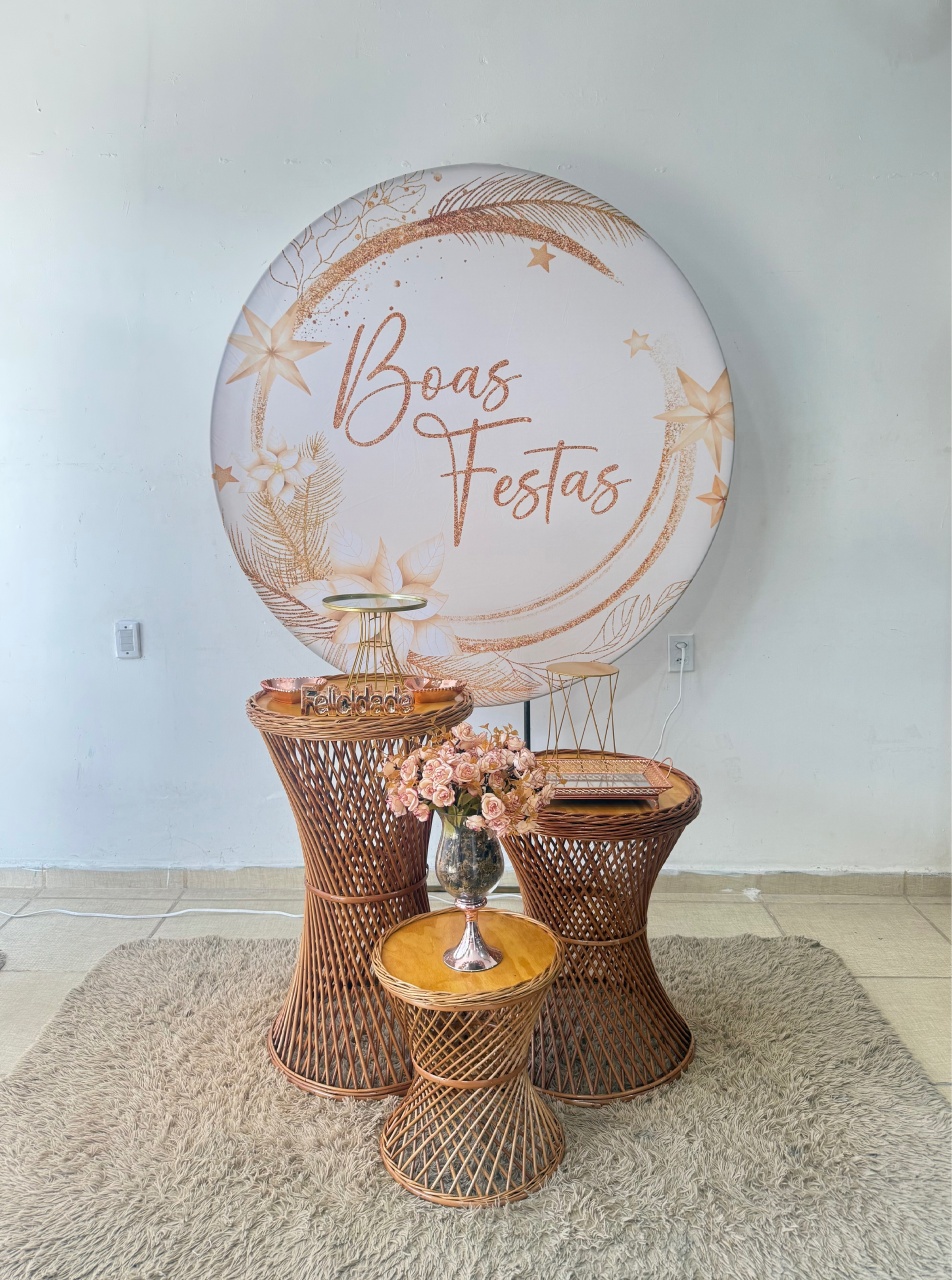 Kit Ano Novo 05 Boas Festas Mesas Vime (2025) - Kasari Variedades