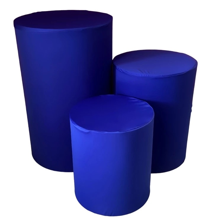Trio de Capas de Cilindros Azul Royal - Kasari Variedades