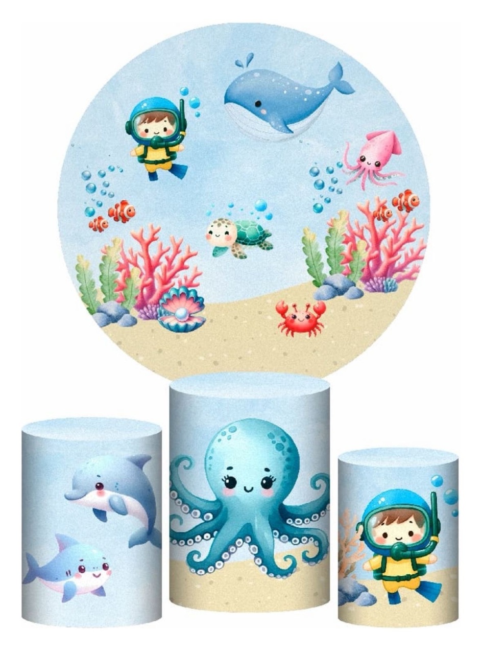Kit Comemorar Fundo Do Mar 2 - Kasari Variedades