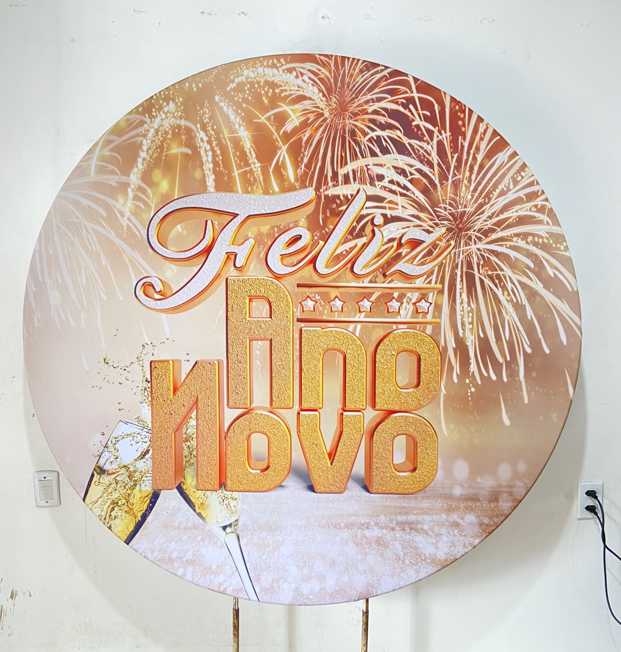Sublimado Painel Ano Novo Rose  - Kasari Variedades