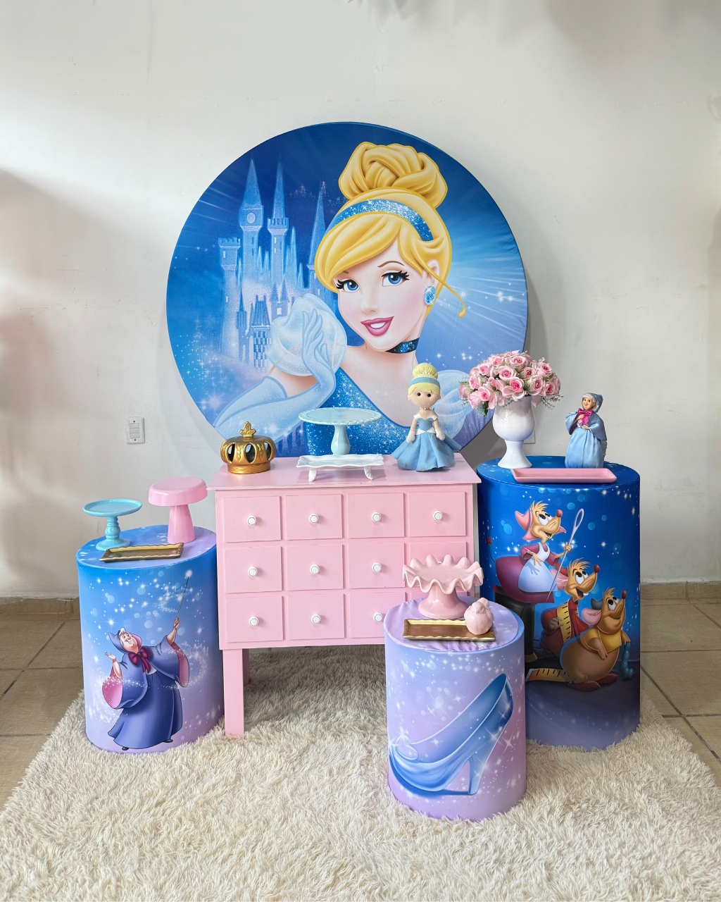 Celebrar Cinderela Azul E Rosa - Kasari Variedades